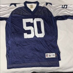 NFL Throwbacks - Blue & White Dallas Cowboys #50 - Moussette Jersey - 2XL